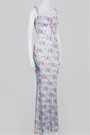 Autumn New Floral Print Stretch Sling Lace-Up Back Zip-Up Stylish Elegant Dress