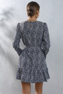 Autumn New Plus Size Dots Printing Inelastic Casual Minimalist Mini Dress With Belt