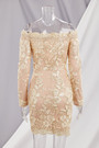 Autumn Off Shoulder Floral Embroidered New Stylish Slim Mini Evening Dress