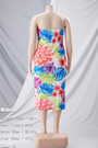 L-4Xl Plus Size Summer New Stylish Stretch Flower & Leaf Batch Printing Tube Design Slim Sexy Maxi Dress