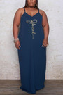 L-4Xl Summer New Plus Size 4 Colors Letter Fixed Printing Stretch Sling Floor Length Stylish Casual Maxi Dress