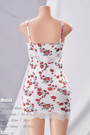 New Floral Print Micro-Elastic Sling Lace Spliced Sexy Sweet Bodycon Dress