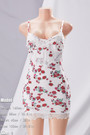New Floral Print Micro-Elastic Sling Lace Spliced Sexy Sweet Bodycon Dress