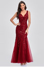 New Stylish Inelastic Zip-Up 5 Colors Plus Size Embroidered Sequin Sleeveless Mesh Patchwork Elegant Maxi Evening Dress(With Lining)