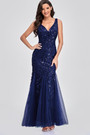 New Stylish Inelastic Zip-Up 5 Colors Plus Size Embroidered Sequin Sleeveless Mesh Patchwork Elegant Maxi Evening Dress(With Lining)