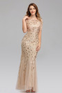 New Stylish Mesh Sequin Patchwork Embroidery Inelastic Plus Size 7 Colors Zip-Up Elegant Maxi Evening Dress (With Lining)