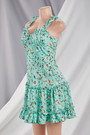 New Stylish Summer Floral Batch Printing Sleeveless Micro Elastic Fresh Dress
