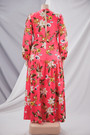 Plus Size L-4Xl New Stylish Batch Printing V-Neck Inelastic Sexy Loose Slit Maxi Dress (With Belt)