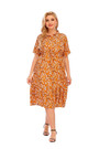 Plus Size New Stylish Summer Batch Printing Single Breasted Casual Loose Shirt Dress
