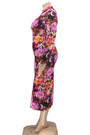 Plus Size Xl-5Xl New Stylish Flowers Batch Printing Zip-Up Stretch Casual Autumn Midi Dress