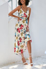 S-2Xl Plus Size New Floral Batch Printing Micro-Elastic Retro Bohemian Spaghetti String Midi Dress