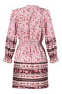 S-2Xl Plus Size Spring New Stylish Inelastic Floral Batch Printing V-Neck Lace-Up Lantern Long Sleeves Casual Mini Dress