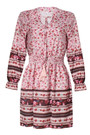 S-2Xl Plus Size Spring New Stylish Inelastic Floral Batch Printing V-Neck Lace-Up Lantern Long Sleeves Casual Mini Dress