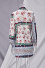 S-2Xl Plus Size Spring New Stylish Inelastic Flower Batch Printing Single-Breasted Long Sleeves Split Casual Mini Dress