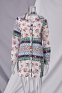 S-2Xl Plus Size Spring New Stylish Inelastic Flower Batch Printing Single-Breasted Long Sleeves Split Casual Mini Dress