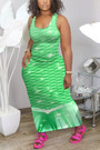 S-2Xl Plus Size Summer New Stretch 5 Colors Fixed Printing Sleeveless Casual Maxi Dress