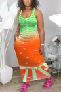 S-2Xl Plus Size Summer New Stylish 4 Colors Stretch Fixed Printing Sleeveless Casual Maxi Dress