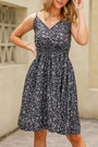 S-2Xl Plus Size Summer New Stylish Floral Batch Printing Stretch Sling Backless Sleeveless Casual Midi Dress