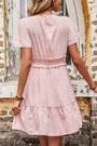 S-2Xl Plus Size Summer New Stylish Floral Batch Printing Stretch V-Neck Button Casual Mini Dress