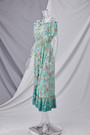 S-2Xl Plus Size Summer New Stylish Inelastic Flower Batch Printing Off-The-Shoulder Split Single-Breasted Casual Midi Dress