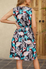 S-2Xl Plus Size Summer New Stylish Stretch Leaf & Flower Batch Printing V-Neck Sleeveless Casual Midi Dress
