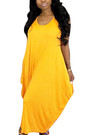 S-2Xl Plus Size Summer New Stylish Three Colors Solid Color Crew Neck Sleeveless Stretch Irregular Hem Casual Maxi Dress