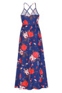 S-2Xl Summer New Plus Size Flower Batch Printing Stretch Backless Adjustable Straps Stylish Bohemia Vacation Style Maxi Dress