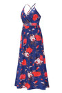 S-2Xl Summer New Plus Size Flower Batch Printing Stretch Backless Adjustable Straps Stylish Bohemia Vacation Style Maxi Dress