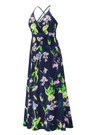 S-2Xl Summer New Plus Size Flower & Leaf Batch Printing Stretch Backless Adjustable Straps Stylish Bohemia Vacation Style Maxi Dress