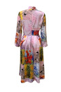 S-3Xl Spring Plus Size Batch Printing Inelastic Zip-Up Back Casual Ethnic Style Midi Dress With Belt 1#