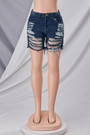 S-5Xl Plus Size Summer New Stylish 7 Colors Inelastic Cutout Button Zip-Up Pockets Slim Sexy Denim Shorts