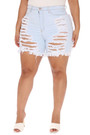 S-5Xl Plus Size Summer New Stylish 7 Colors Inelastic Cutout Button Zip-Up Pockets Slim Sexy Denim Shorts