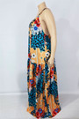S-5Xl Summer New Batch Printing Micro-Elastic Sling Stylish Loose Maxi Dress Floral Dresses