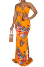 Six Colors Summer Plus Size New Stylish Hollow Out Lace-Up Sling Stretch Maxi Dress