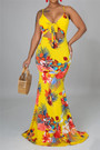 Six Colors Summer Plus Size New Stylish Hollow Out Lace-Up Sling Stretch Maxi Dress