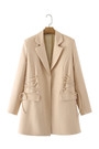 Spring New 3 Colors Solid Color Inelastic Long Sleeves Lace-Up Pocket High Quality Stylish Mini Suit Dress