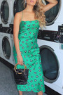 Spring New Stylish Batch Printing Backless Sling Inelastic High Quality Sexy Midi Dress
