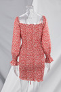 Spring New Stylish Batch Printing Stretch Slim Plus Size Shirring Sexy Mini Dress