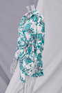 Spring New Stylish Flower Batch Printing Inelastic Lace-Up Irregular Casual Mini Dress