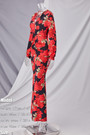 Spring New Stylish Flower Batch Printing Stretch V Neck High Slit Sexy Maxi Dress