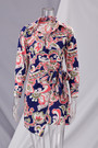 Spring New Stylish Inelastic Flower Batch Printing Lace-Up Irregular Casual Mini Dress