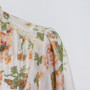 Spring New Stylish Inelastic Flower & Leaf Batch Printing Single-Breasted Lace Spliced Lantern Sleeve High Quality Elegant Mini Dress With White Mini Dress & Belt