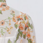 Spring New Stylish Inelastic Flower & Leaf Batch Printing Single-Breasted Lace Spliced Lantern Sleeve High Quality Elegant Mini Dress With White Mini Dress & Belt