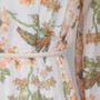 Spring New Stylish Inelastic Flower & Leaf Batch Printing Single-Breasted Lace Spliced Lantern Sleeve High Quality Elegant Mini Dress With White Mini Dress & Belt