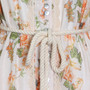 Spring New Stylish Inelastic Flower & Leaf Batch Printing Single-Breasted Lace Spliced Lantern Sleeve High Quality Elegant Mini Dress With White Mini Dress & Belt