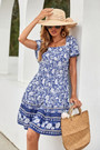 Spring New Stylish Simple Batch Printing Inelastic Loose Casual Midi Dress