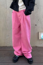 Spring New Stylish Solid Color Inelastic Button Pockets Zip-Up Loose Casual Denim Pants