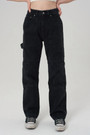 Spring New Two Colors Inelastic High Waist Multi Pockets Design Button Zip-Up Stylish Straight Jeans