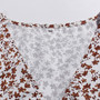 Spring Plus Size Floral Printing Inelastic V-Neck Tie-Waist Stylish Mini Dress