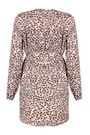Spring Plus Size Floral Printing Inelastic V-Neck Tie-Waist Stylish Mini Dress